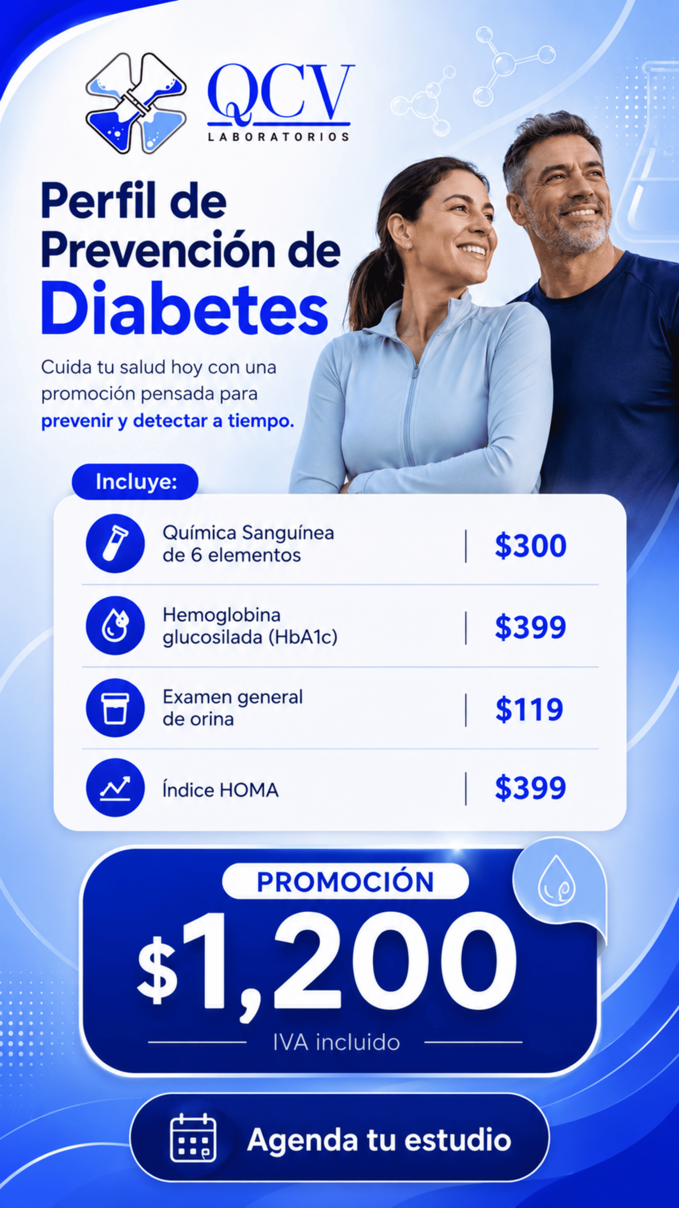 Perfil de Prevención de Diabetes — Promoción $1,200 IVA incluido